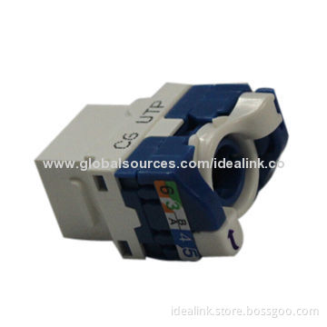 Cat5e and Cat6 Unshielded Toolless Keystone Modular Jack with Insulation Diameter of 0.4 to 0.6mm